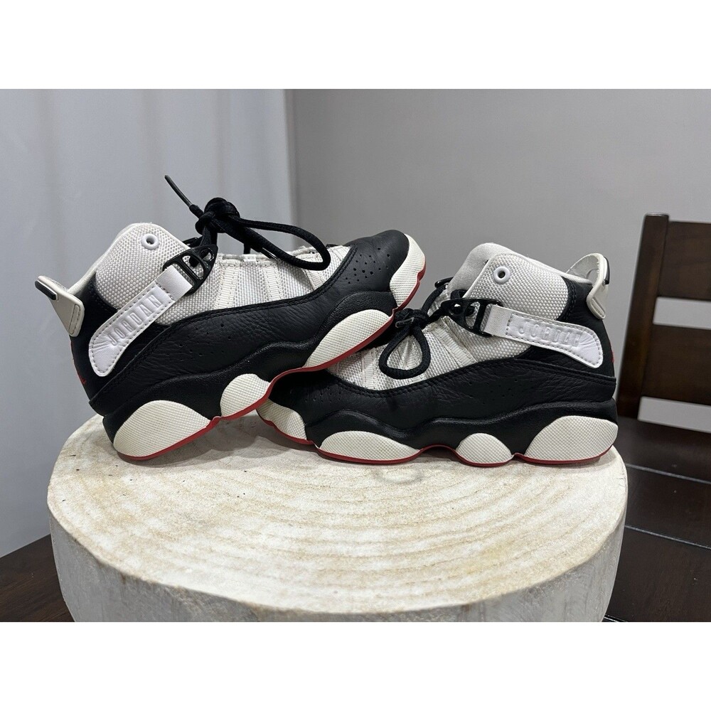 Nike Air Jordan 6 Rings PS Black White Red He Got Game 323432-008 Size 12C
